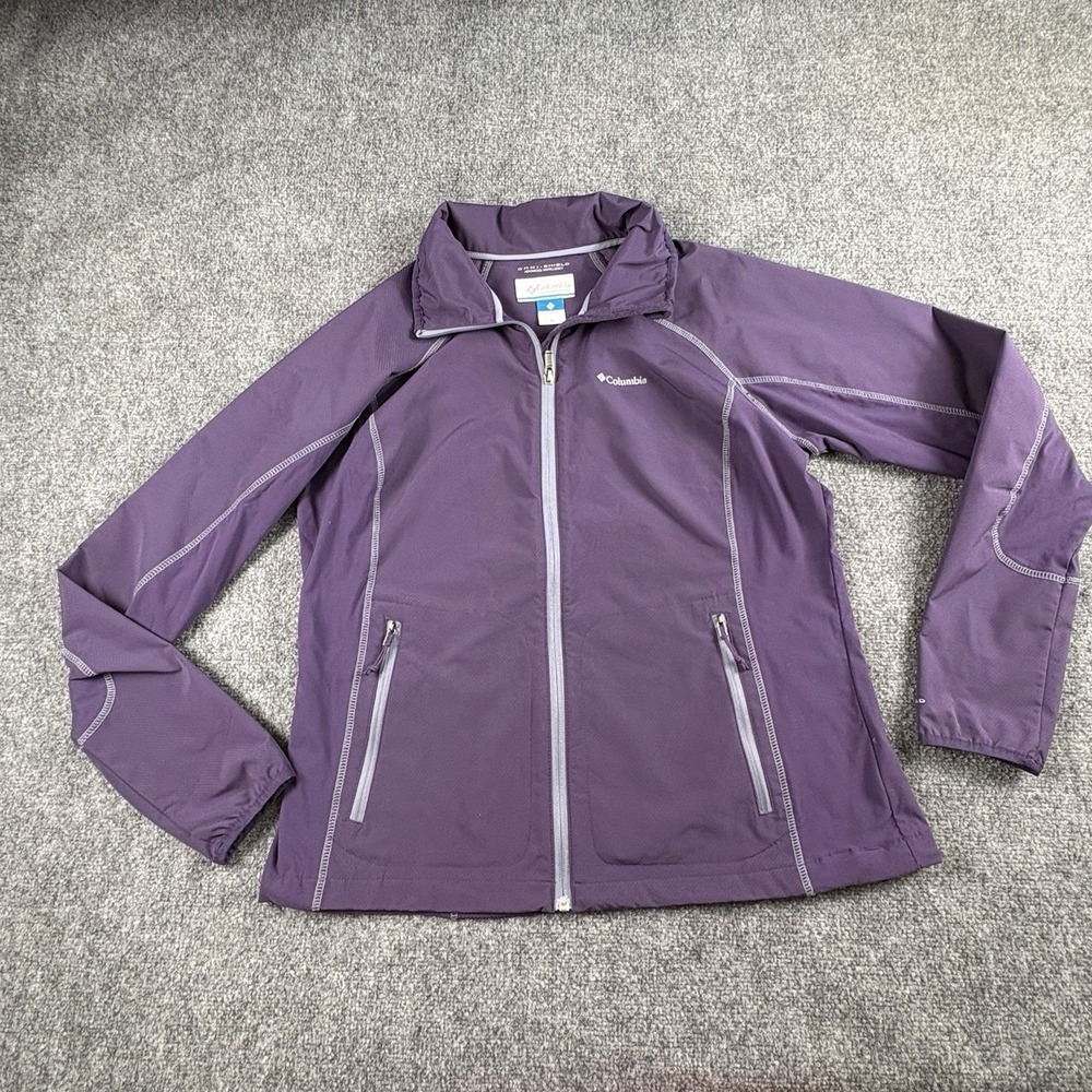 Columbia Omni Shield Jacket Womens‎ XL Purple Lightweight Zip Outdoor Gorpcore